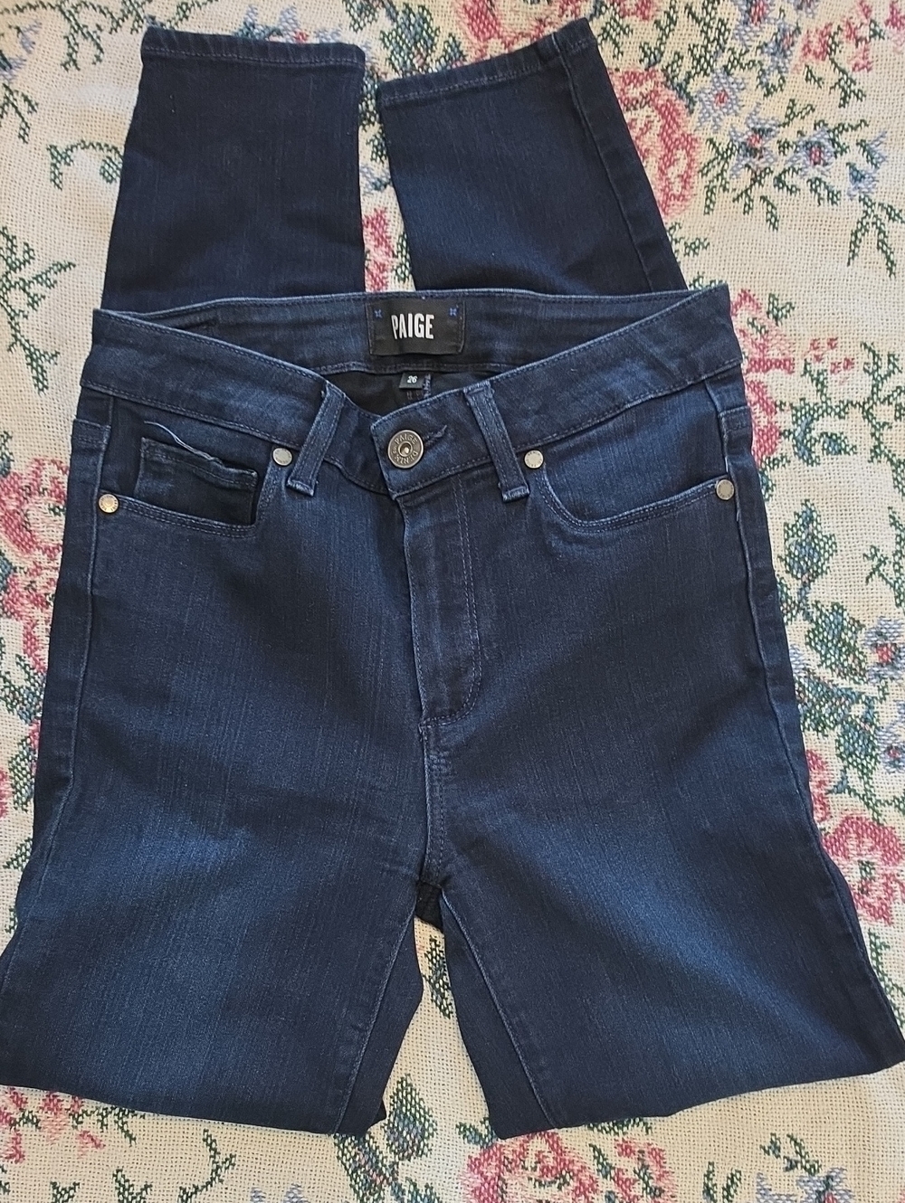 PAIGE Dark Indigo Skinny Jeans